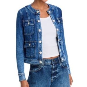 L'Agence Yari Collarless Denim Jacket NWOT